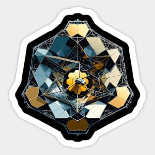 Geometric Space Telescope Array | James Webb Inspired Tee | Cosmic Observatory Design Sticker